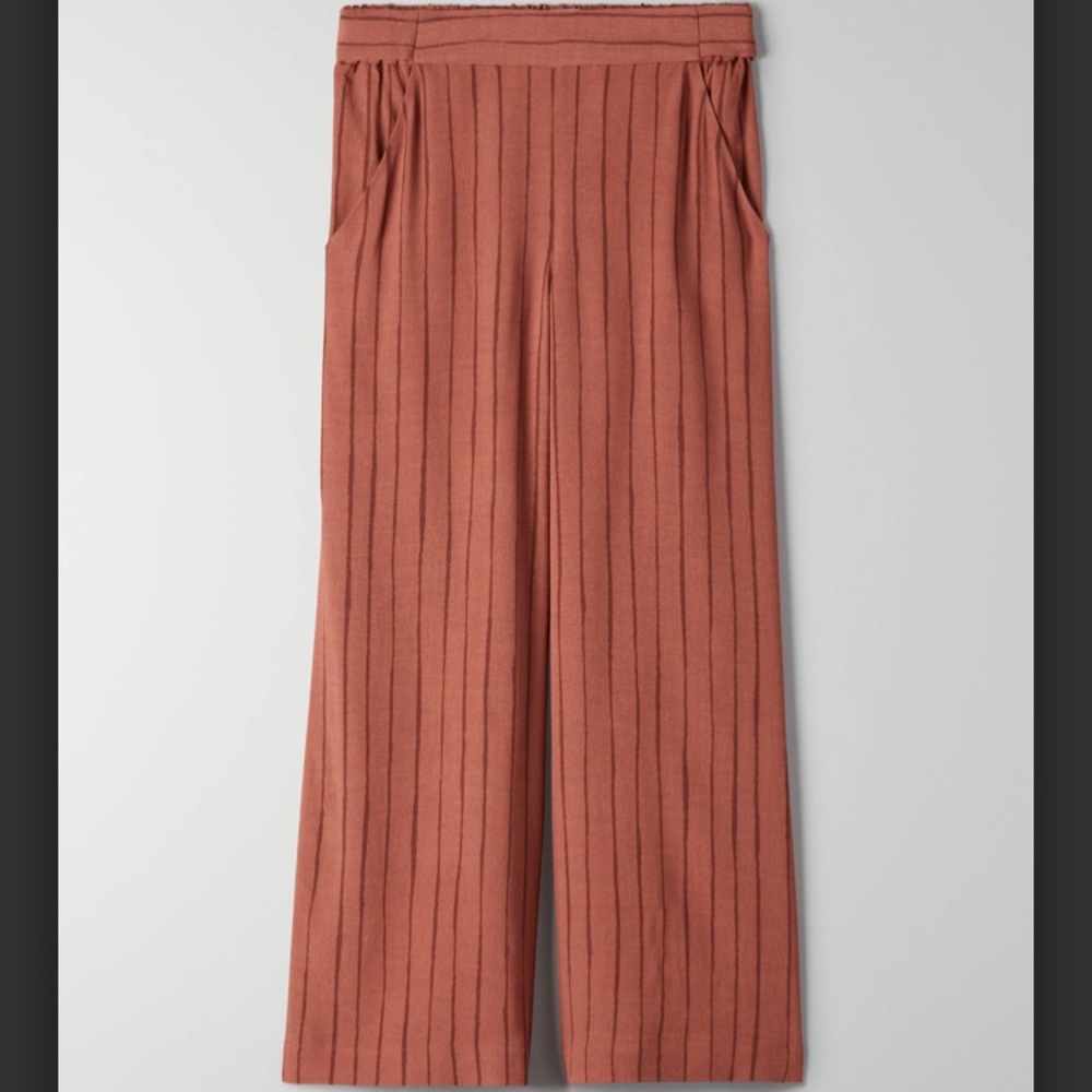 Aritzia Wilfred Faun pants mocha brown stripe XXS